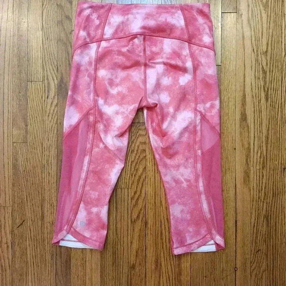 Lululemon Sun Runner Cropped Leggings Tidal Trip Boom Juice Pink WM Size 6 - Picture 6 of 7